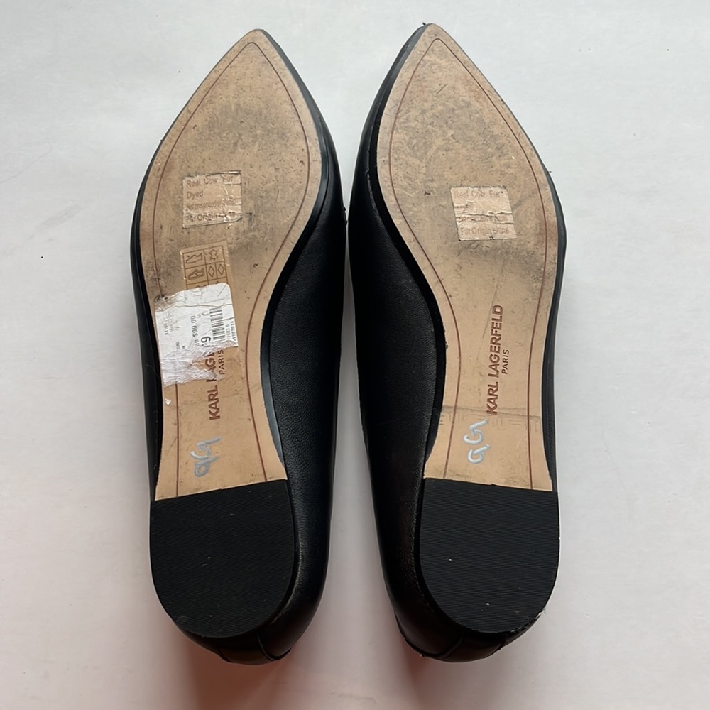 Karl Lagerfeld Leopard Pointed Toe Loafers 8.5 - Picture 5 of 8